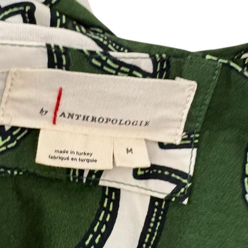 BY ANTHROPOLOGIE The Somerset Dark Green Printed Maxi Dress M - Picture 7 of 12